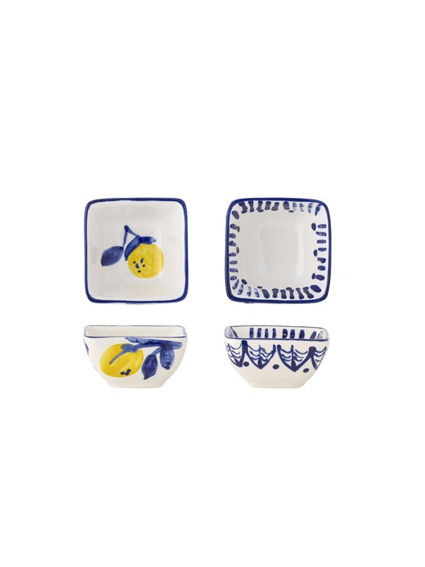 Bloomingville - Maxima Skål, Blå, Stentøj, L8xH8xW4 cm, Set of 2
