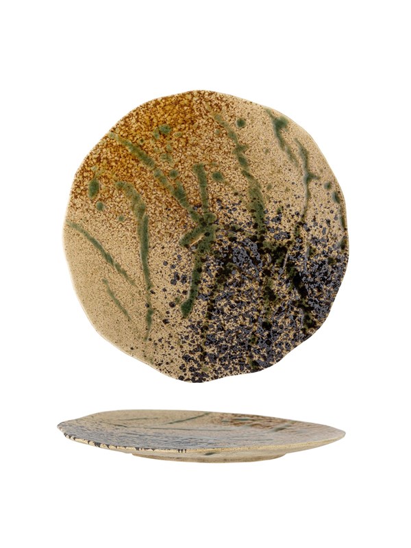 Bloomingville - Larken Tallerken, Multifarvet, Stentøj, D27xH2,5 cm