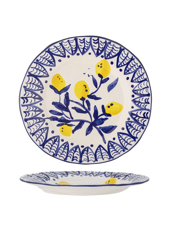 Bloomingville - Maxima Tallerken, Blå, Stentøj, D27xH3 cm