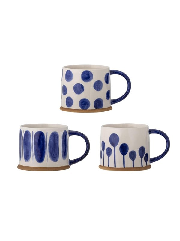 Creative Collection - Linora Krus - Blå - Stentøj - Sæt Med 3 Stk