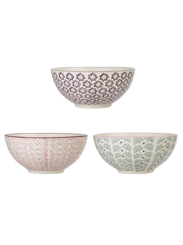 Bloomingville - Maya Skål, Multifarvet, Stentøj, D16,5xH7,5 cm