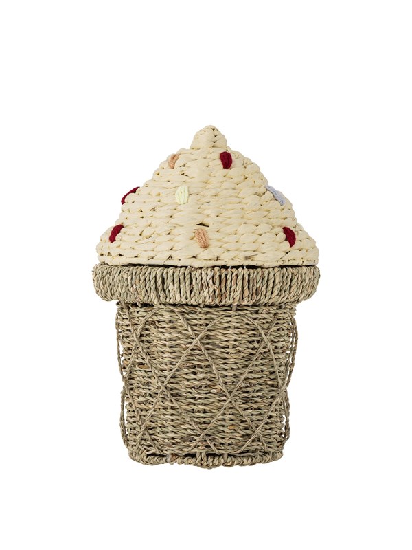 BLOOMINGVILLE MINI Cillie kurv til børn m/låg - natur søgræs (D28xH41)