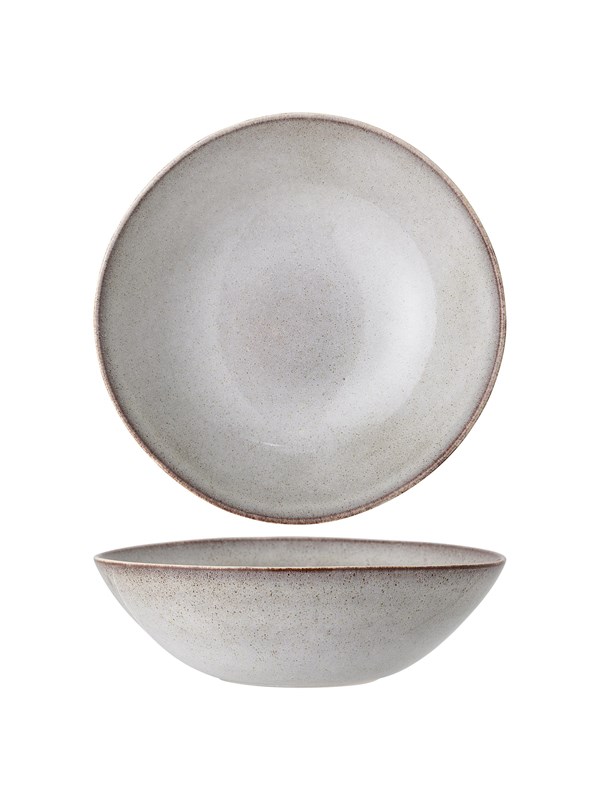 Serverings- og salatskål Bloomingville Sandrine grå stentøj Ø32 cm