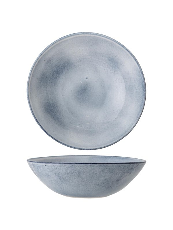 Serveringsskål/salatskål Bloomingville Sandrine blå Ø32 x H10 cm stentøj skandinavisk design