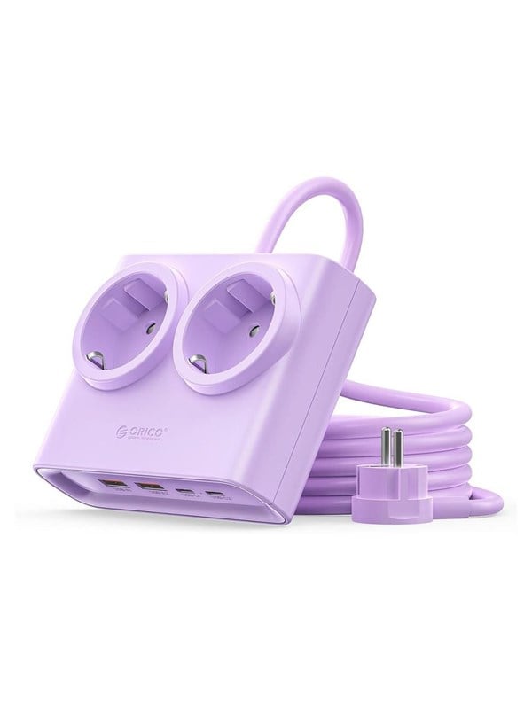 ORICO PDC25 25W 6in1 Power Strip 2x AC + 2x USB-A + 2x USB-C – Purple