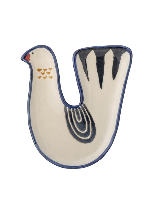 Bloomingville - Trudy Skål, Hvid, Stentøj - L12,5 Ã H1 Ã B14 cm