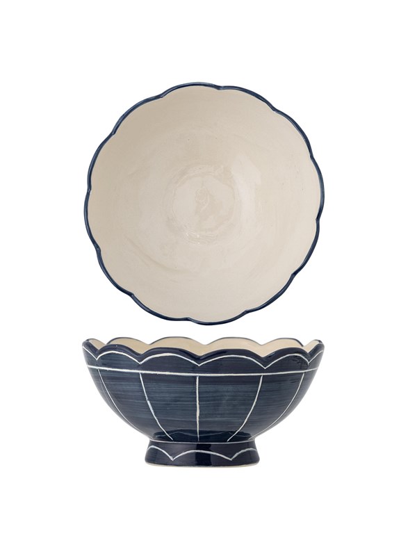 Bloomingville - Caliam Skål, Blå, Stentøj - Ø25 Ã H12 cm