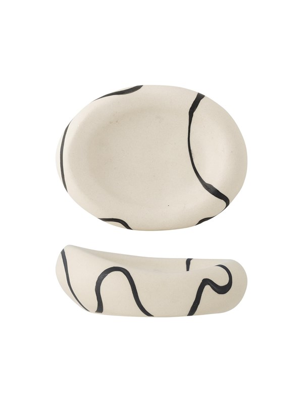 Bloomingville - Minna Skål, Hvid, Stentøj - L14 Ã H5 Ã B11 cm