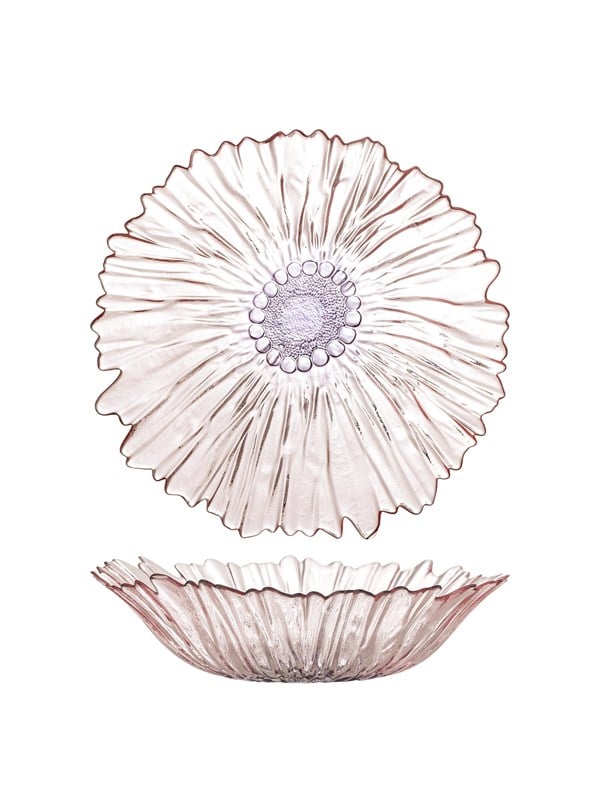 Bloomingville - Mariko Skål, Rosa, Glas, D31xH8 cm