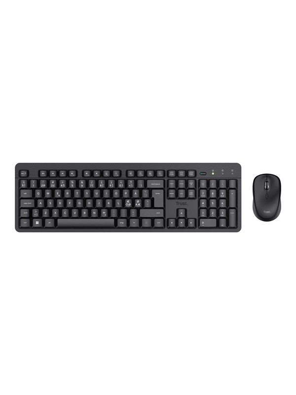 Trust TKM-360 - Tastatur & Mus sæt - Nordisk - Sort