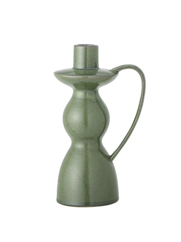 Bloomingville - Fija Lysestage, Grøn, Stentøj - Ø13 Ã H22,5 cm