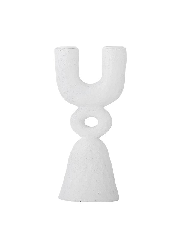 Bloomingville - Syra Lysestage, Hvid, Polyresin, L10xH22xW8 cm