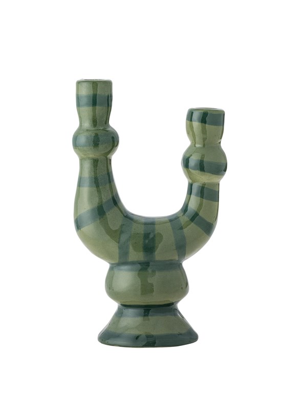 Bloomingville - Salandy Lysestage, Grøn, Stentøj, L16xH27xW9 cm