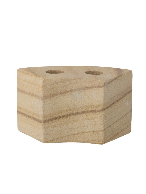 Bloomingville - Florida Lysestage, Natur, Sandsten - L14,5 Ã H8 Ã B7,5 cm