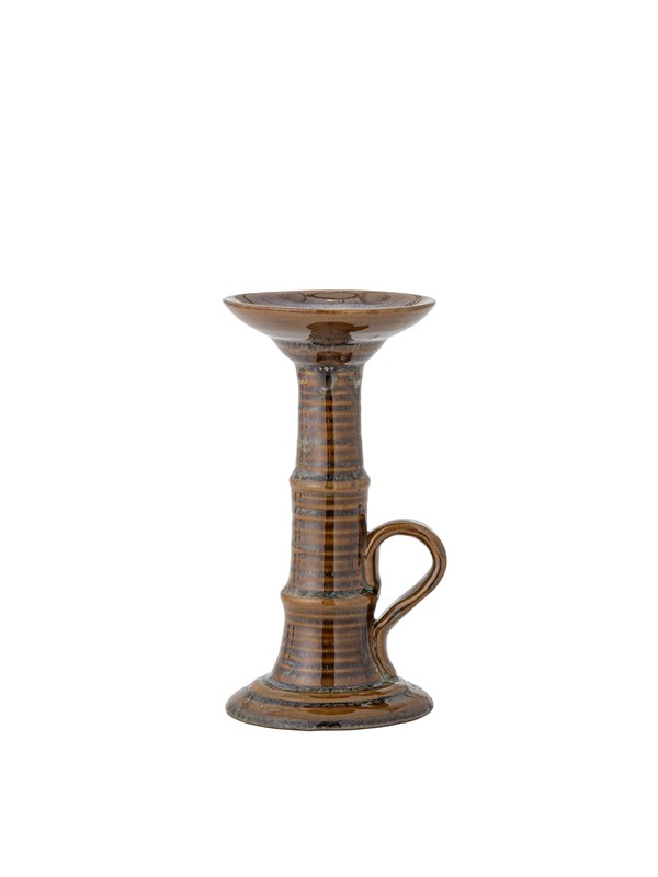 Bloomingville - Rigby Lysestage, Brun, Stentøj, D9,5xH18 cm