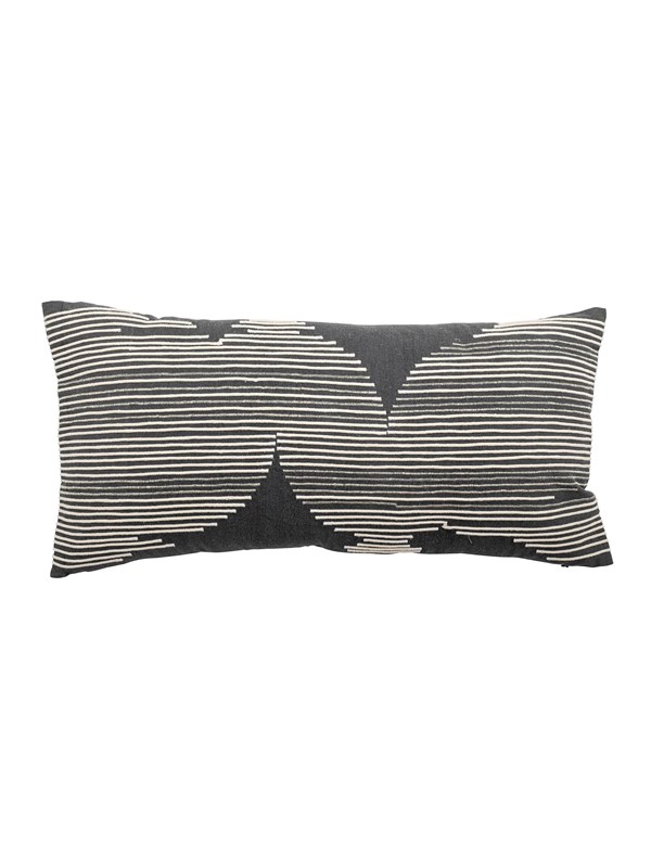 Bloomingville - Brechia Pude - Grå - Bomuld - 60x30 Cm