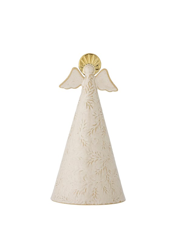 Bloomingville - Liza Juleengel Figur - H 20 Cm - Stentøj - Natur