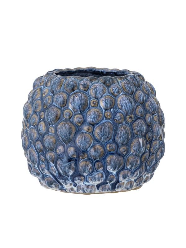 Bloomingville - Susannah Urtepotteskjuler, Blå, Stentøj, D12xH10 cm