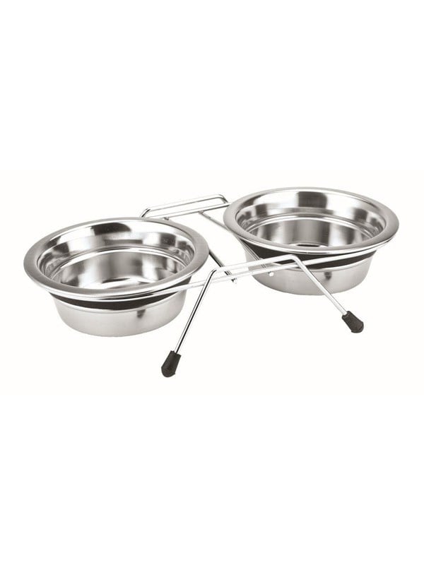 Stander m. 2 skåle "Silent Diner" - 2x21 cm 1,50 ltr.