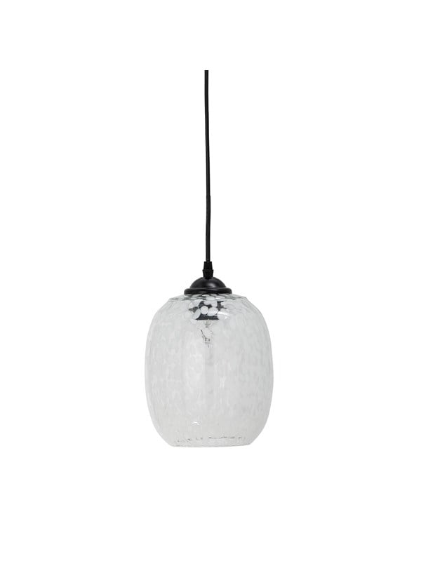 Bloomingville - Gisele Pendel, Hvid, Glas - Ø18 Ã H30 cm