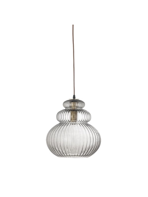 Sybia hængelampe, glas, grå, Ø 31,5 cm - BLOOMINGVILLE - Stue - Med én lyskilde