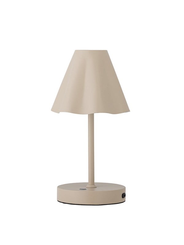 Bloomingville - Lianna bærbar lampe, Genopladelig, Natur, Jern - L15 Ã H28 Ã B13,5 cm