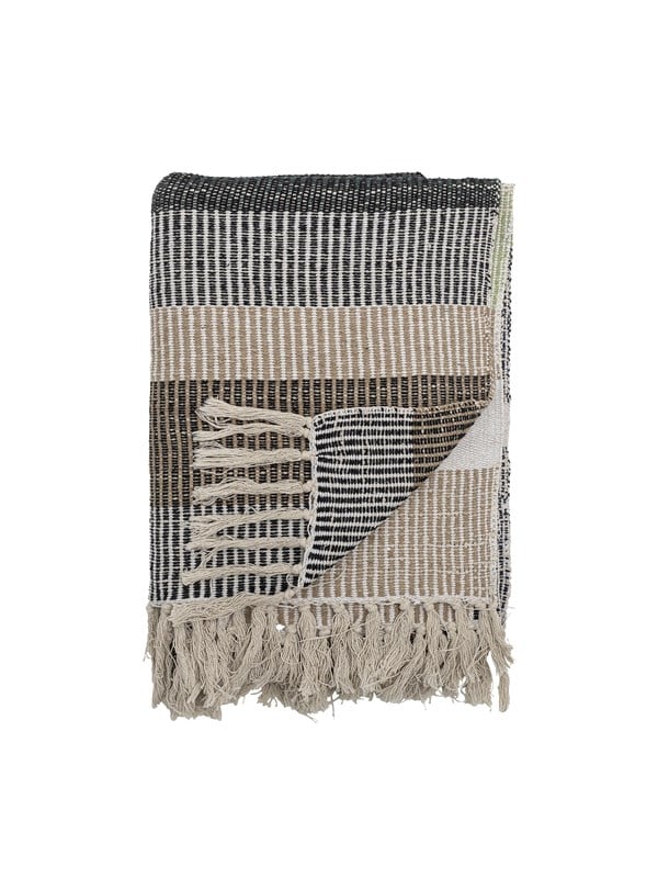 Bloomingville - Isnel Plaid, Brun, Genanvendt Bomuld, L160xW130 cm