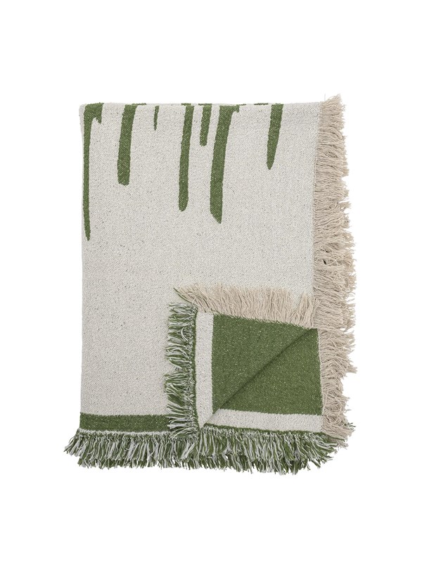 Bloomingville - Haxby Plaid, Grøn, Genanvendt Bomuld - L160 Ã B130 cm