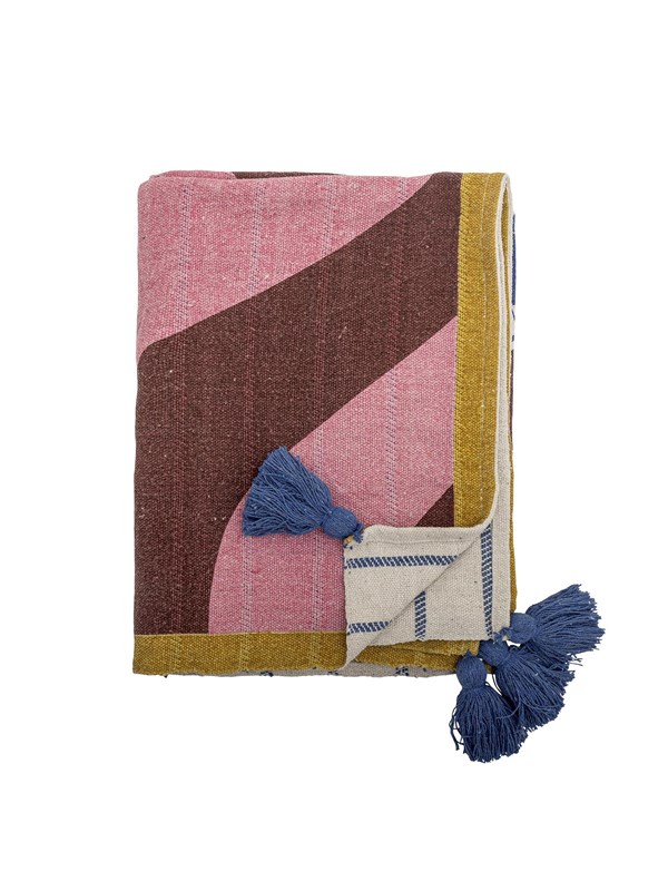 Bloomingville - Remy Plaid, Multifarvet, Genanvendt Bomuld, L160xW130 cm