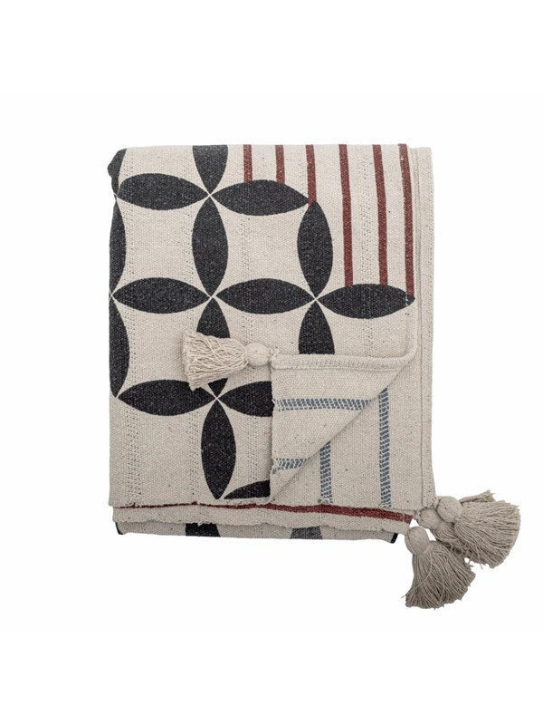 Bloomingville - Forma Plaid, Natur, Genanvendt Bomuld, L160xW130 cm