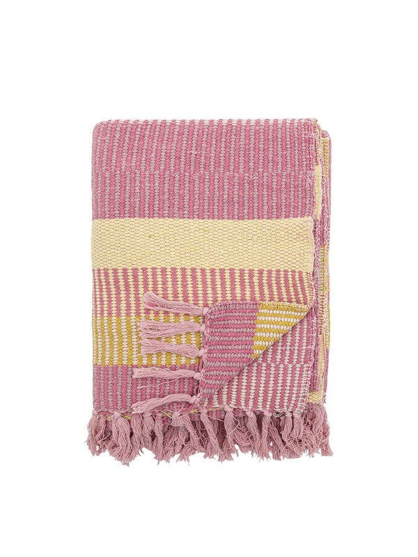 Bloomingville - Isnel Plaid, Pink, Genanvendt Bomuld, L160xB130 cm