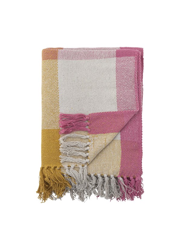 Bloomingville - Hadley Plaid, Multifarvet, Genanvendt Bomuld, L160xW130 cm