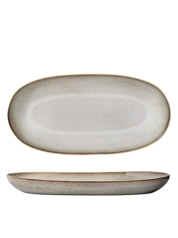 Serveringsfad Bloomingville Nordic 21Ã42 cm stentøj keramik grå/brun
