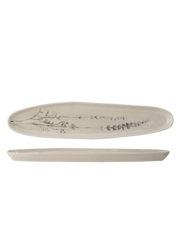 Bloomingville - Bea Serveringsfad, Natur, Stentøj, L35,5xH2xW8 cm