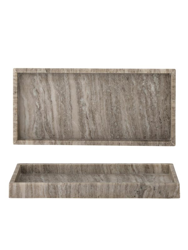 Dekorationsbakke Bloomingville Majsa i brun marmor 38Ã18Ã3 cm