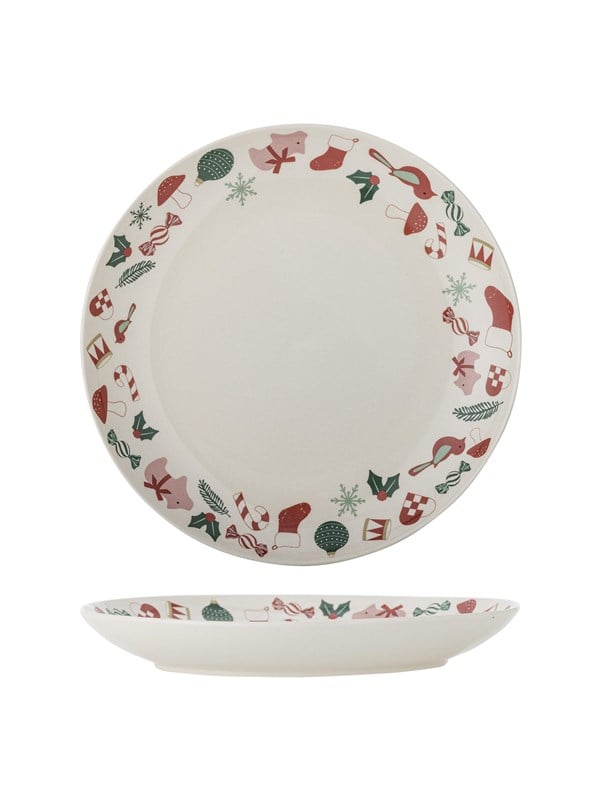 Bloomingville - Yule Serveringsfad, Natur, Stentøj, D28xH4 cm