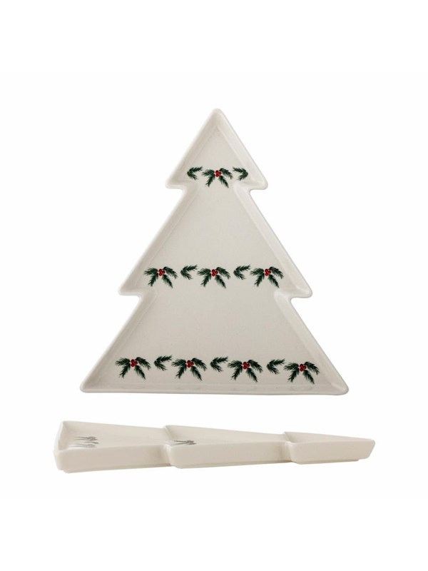Bloomingville - Berry Serveringsfad, Hvid, Stentøj, L24,5xH2xW26 cm