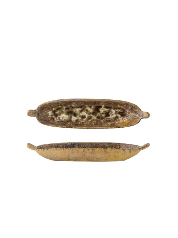 Bloomingville - Milani Serveringsfad, Brun, Stentøj, L23,5xH3,5xW5 cm