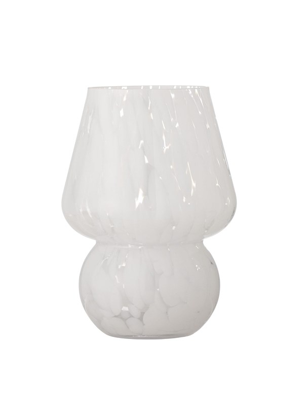 Bloomingville - Halim Vase, Hvid, Glas - Ø13 Ã H18,5 cm