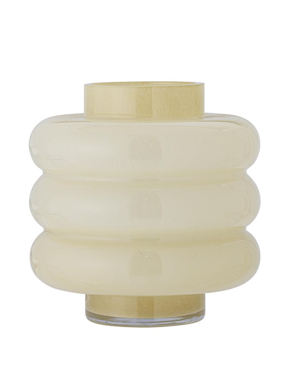 Bloomingville - Sahara Vase, Gul, Glas - Ø21,5 Ã H22 cm