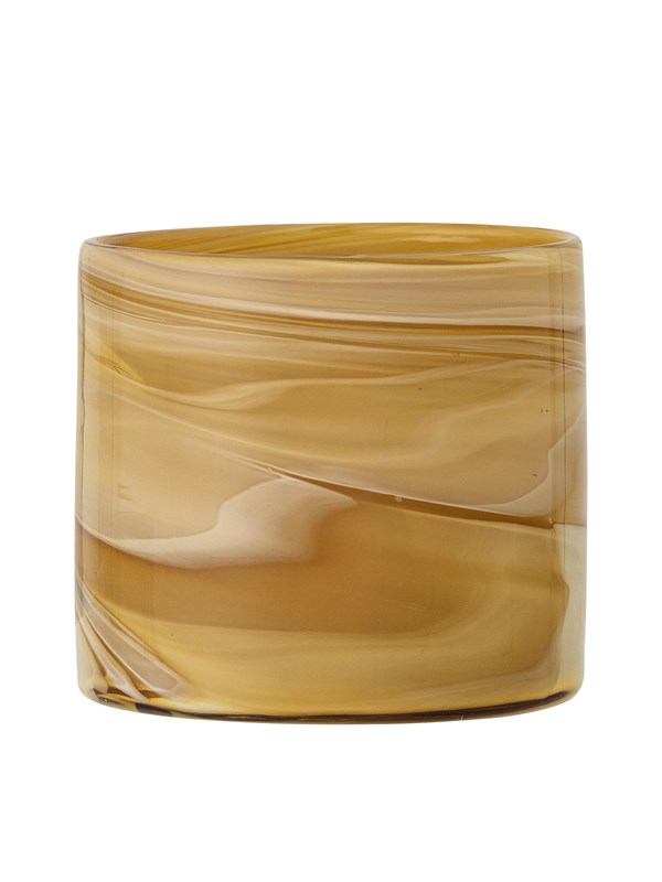 Bloomingville - Sylas Fyrfadsstage, Orange, Glas, D11,5xH11 cm