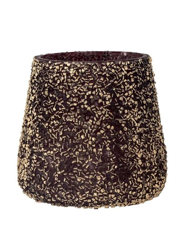 Bloomingville - Filiz Fyrfadsstage, Guld, Genanvendt Glas - Ø11 Ã H11 cm