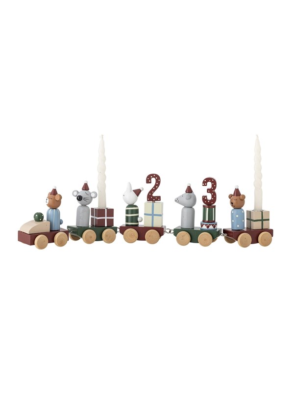 Bloomingville - Junaid Deko Julekalender, Multifarvet, MDF, L38xH11xB5 cm