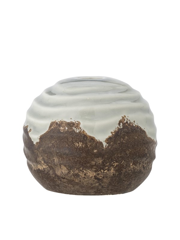 Bloomingville - Paula Lysestage, Brun, Stentøj - Ø12 Ã H10 cm