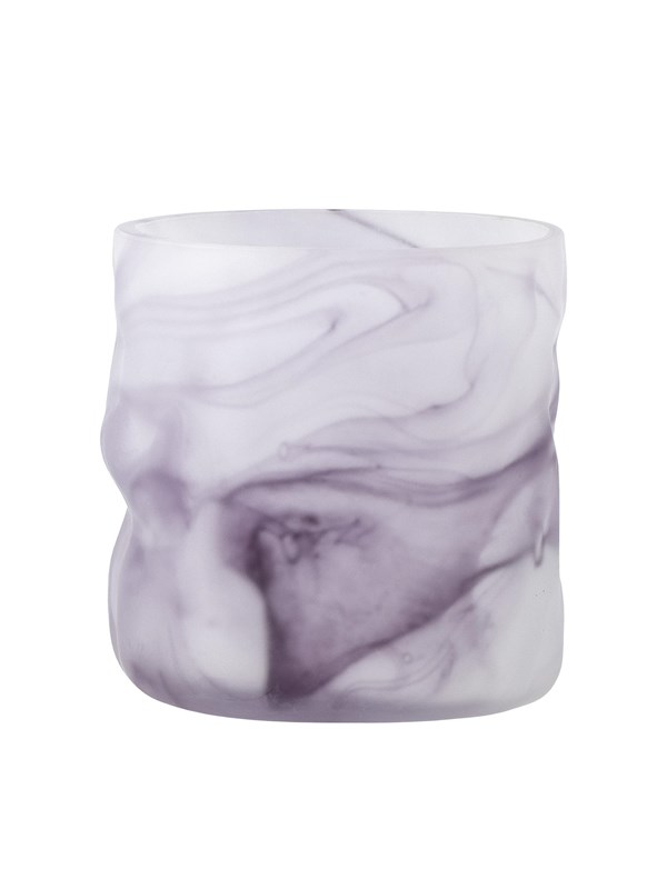 Bloomingville - Moore Fyrfadsstage, Lilla, Glas - Ø10 Ã H10 cm
