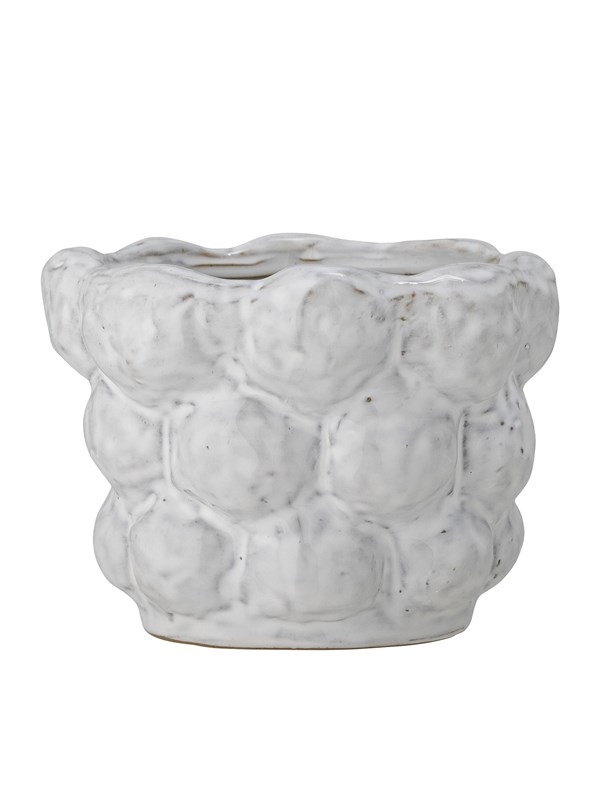 Bloomingville - Dieter Urtepotteskjuler, Hvid, Stentøj - Ø16 Ã H12 cm