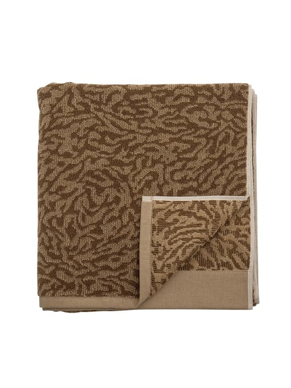 Badehåndklæde Bloomingville Kaysa 70 x 140 cm 100% bomuld brun vævet mønster
