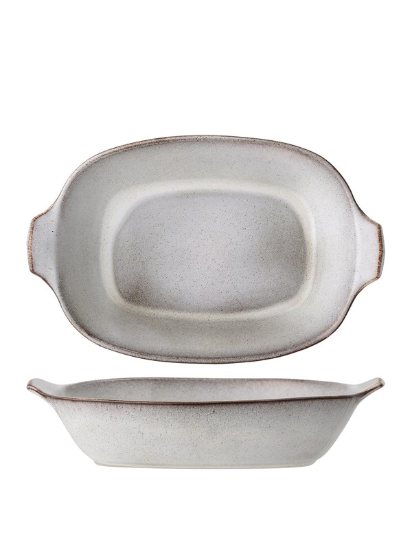 Bloomingville - Sandrine Ovnfast Fad, Natur, Stentøj - L42,5 Ã H9 Ã B27,5 cm