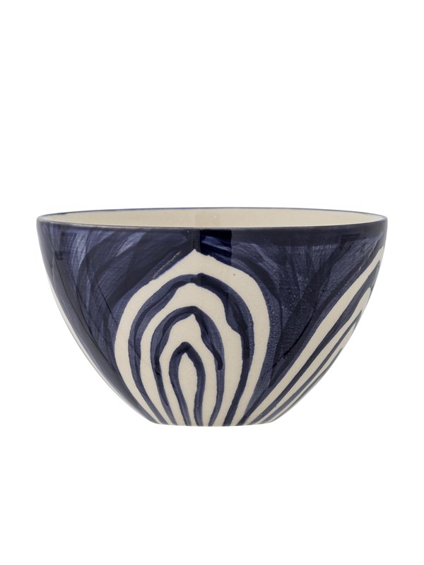 Bloomingville - Shama Skål, Blå, Stentøj, D12xH7,5 cm