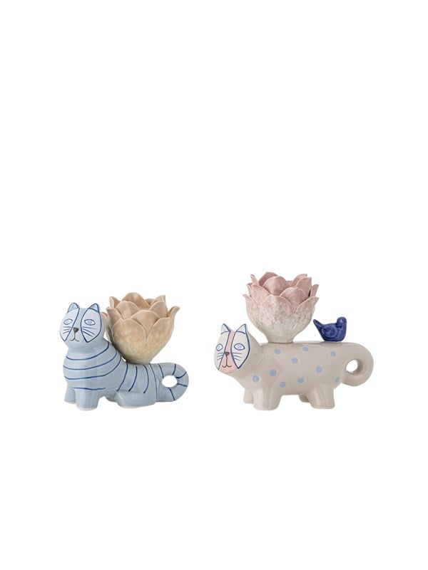 Bloomingville - Missy Lysestage, Multifarvet, Stentøj, L9,5xH8xW6,5/L12xH10xW6,5 cm, Set of 2
